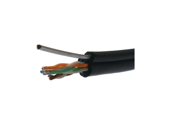 DATACOM UTP drát Cat5e 305m samonosný OUTDOOR blk