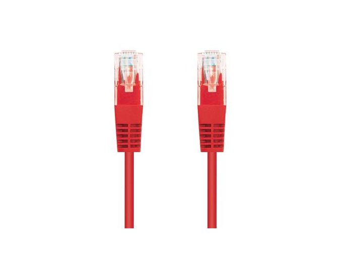 Kabel C-TECH patchcord Cat5e, UTP, červený, 2m