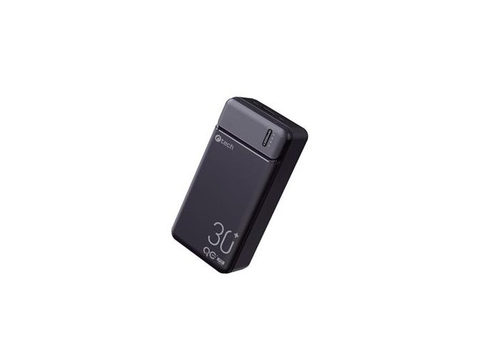 Powerbanka C-tech 30000mAh, Li-Pol, 20W, USB-C/USB-A/micro USB