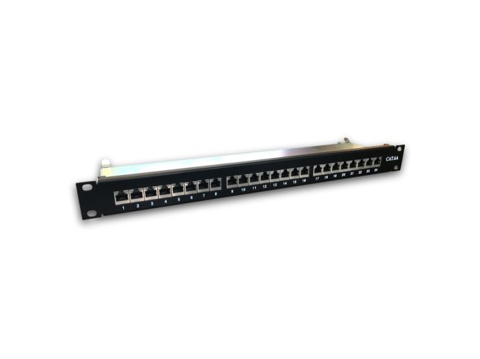 DATACOM 24p. Patch panel 19" STP CAT6A LSA 1U BK