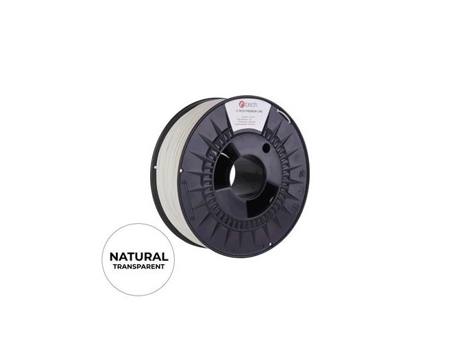 Tisková struna (filament) C-TECH PREMIUM LINE, PETG, transparentní, 1,75mm, 1kg