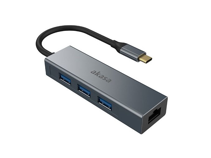 AKASA - USB Type-C 4-in-1 hub s Ethernetem