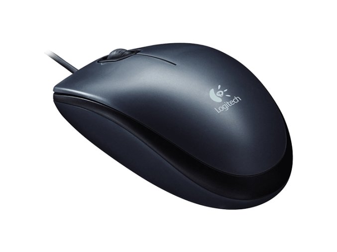 Logitech M90/Kancelářská/Optická/1 000 DPI/Drátová USB/Černá
