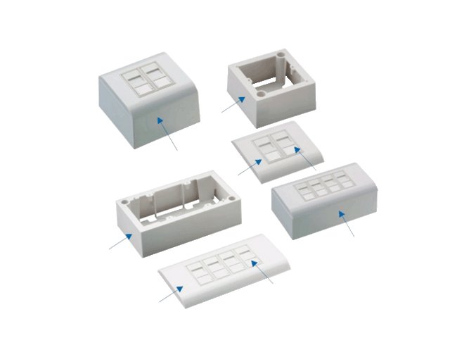 DATACOM Modul.dat.zásuvka STP CAT5E 4xRJ45 na i pod omítku