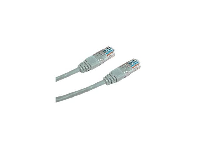 DATACOM Křížený UTP patch kabel 0,5m Cat5e šedý