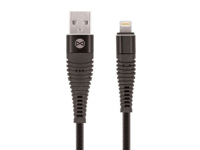 Datový kabel Forever Shark USB/Lightning 1m 2A textilní černý