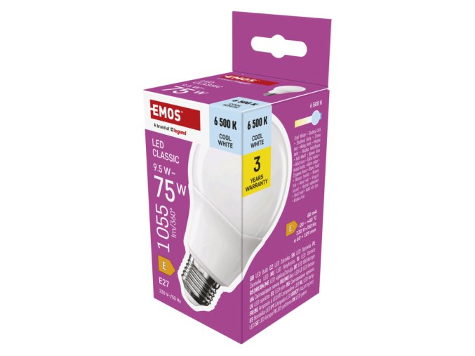 EMOS LED CLS A60 9,5W(75W) 1055lm E27 CW