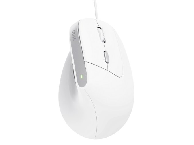 Trust Bayo II/Vertikální/Optická/Pro praváky/2 400 DPI/Drátová USB/Bílá