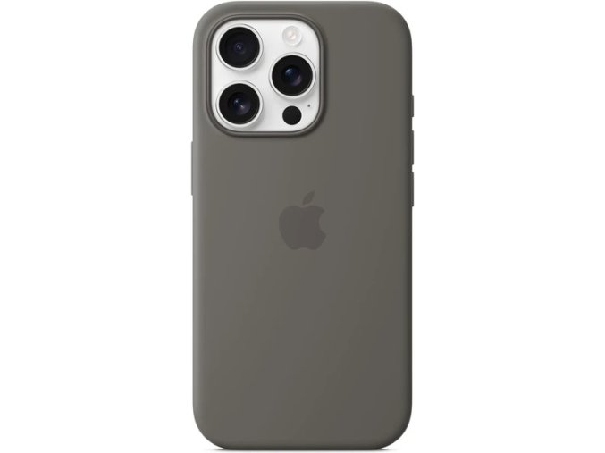 iPhone 16 Pro Silicone Case with MS - Stone Gray