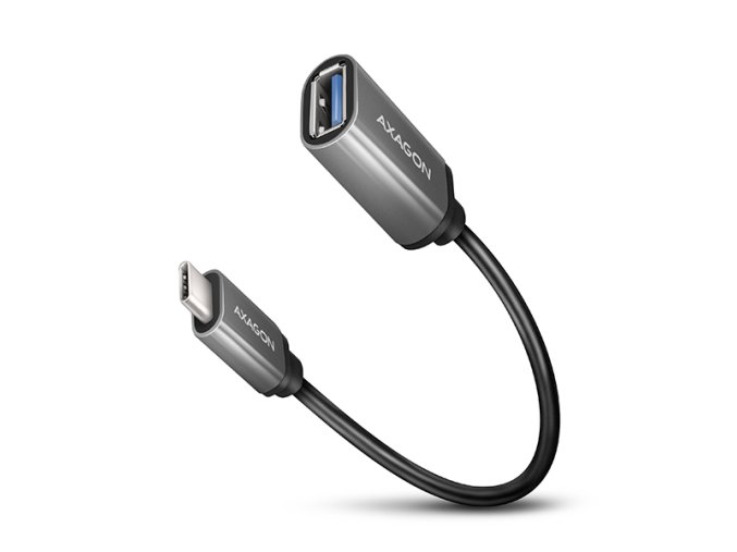AXAGON RUCM-AFAC, kabelová redukce USB-C (M) <-> USB-A (F), 20cm, USB 3.2 Gen 1, 3A, ALU