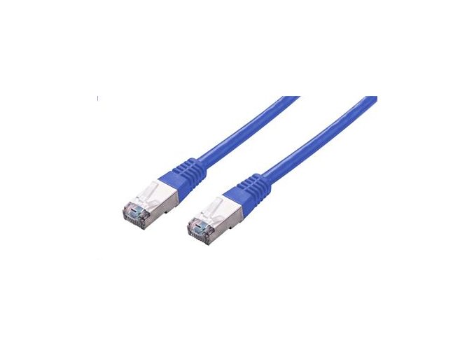 Kabel C-TECH patchcord Cat5e, FTP, modrý, 2m