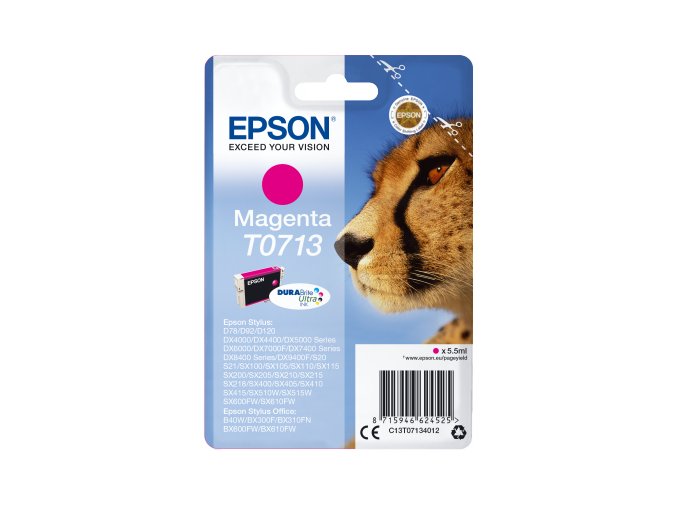 Epson Singlepack Magenta T0713 DURABrite Ultra Ink