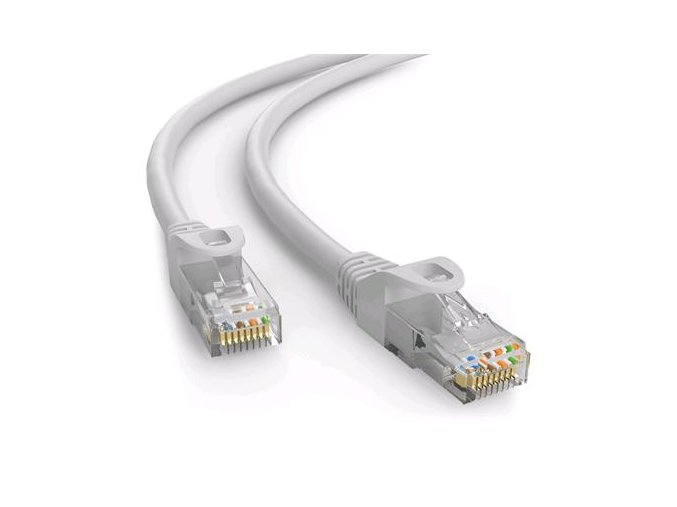 Kabel C-TECH patchcord Cat6, UTP, šedý, 2m