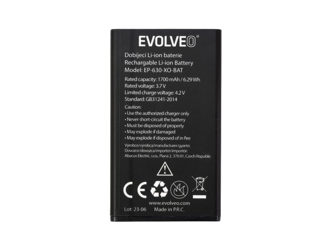 EVOLVEO originální baterie 1700 mAh pro EasyPhone XO (EP-630)