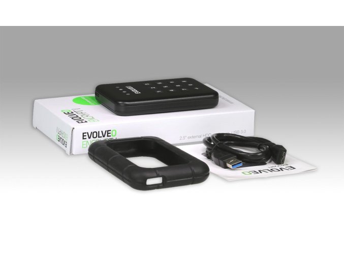 EVOLVEO 2.5'' Encrypt 1, externí rámeček na HDD, USB 3.0