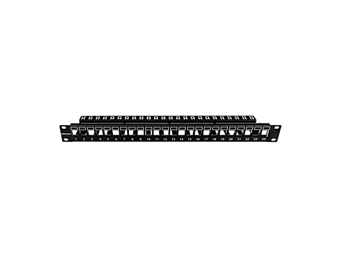 19"patchpanel AMPARO pro 24 keystone SFA/SFB neosazený, 1U