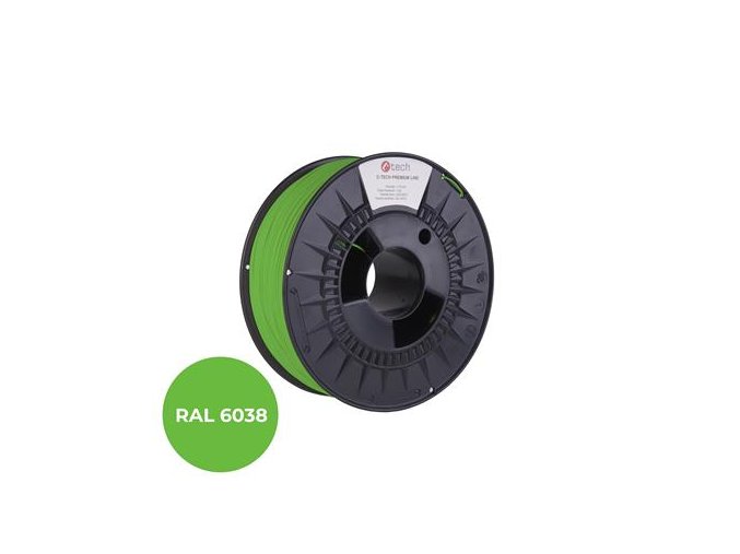 Tisková struna (filament) C-TECH PREMIUM LINE, PLA, luminiscenční zelená, RAL6038, 1,75mm, 1kg