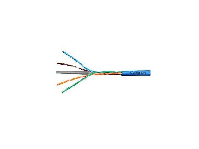 Kabel U/UTP Cat.6 4x2xAWG24 300 MHz, PVC modrý, Eca, 305m