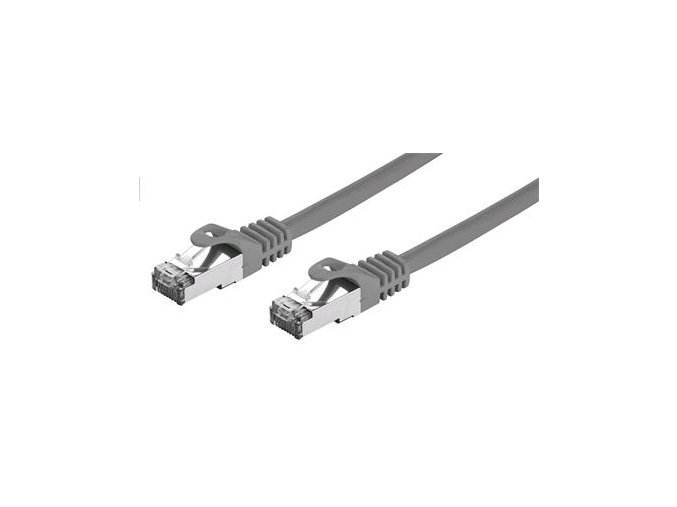 Kabel C-TECH patchcord Cat7, S/FTP, šedý, 2m