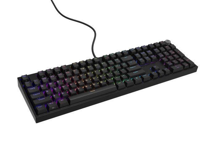 Herní mechanická klávesnice Genesis THOR 404/RGB/Outemu Peach Silent/Drátové USB-A/US layout/Černá