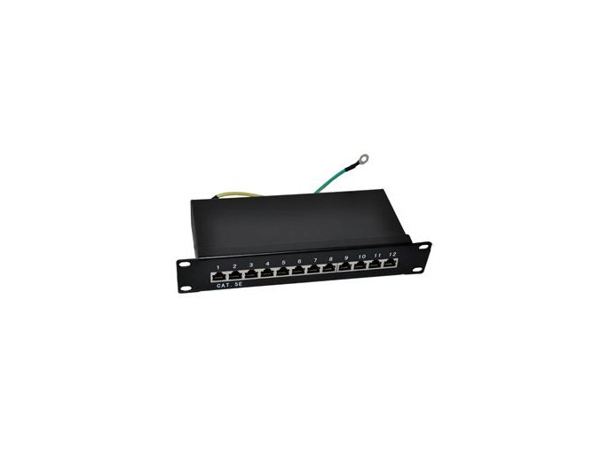Patch panel 10“ STP Cat5e 12 portů