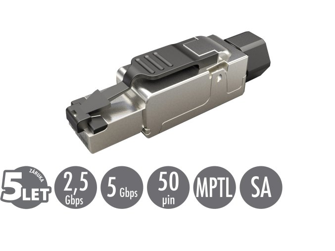 Konektor MPTL univerzální RJ45 CAT5E STP samořezný SXRJ45-5E-STP-BK-SA