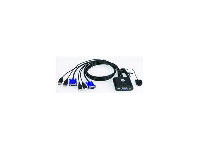 Aten 2-port KVM USB mini, 1m kabely, DO