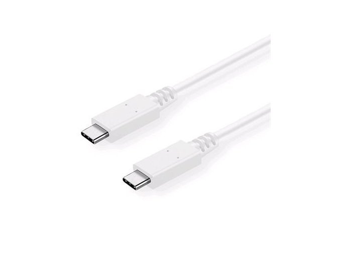 Kabel C-TECH USB 3.2, Type-C (CM/CM), PD 100W, 20Gbps, 2m, bílý