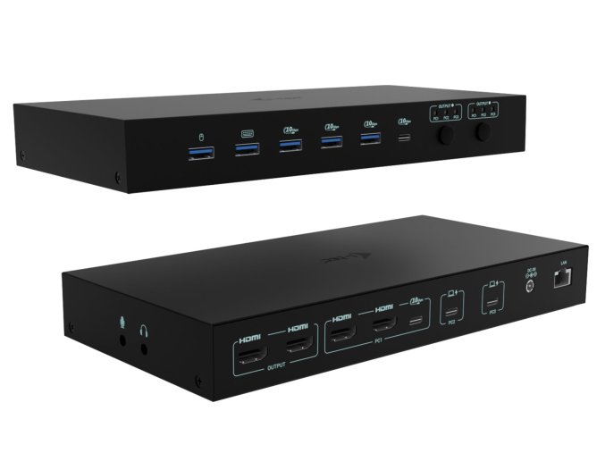i-tec USB-C KVM Docking station for 3 Hosts, Dual Display, 2x Power Delivery (1x 92W/2x 65W)