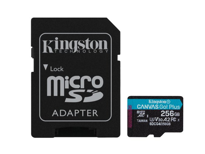 Kingston Canvas Go Plus A2/Micro SDXC/256GB/UHS-I U3 / Class 10/+ Adaptér