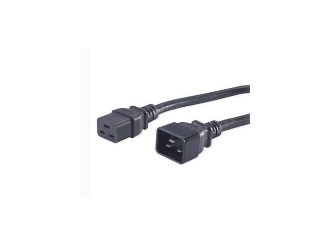 PremiumCord Kabel síťový prodlužovací 230V 16A 3m, konektory IEC 320 C19 - IEC 320 C20