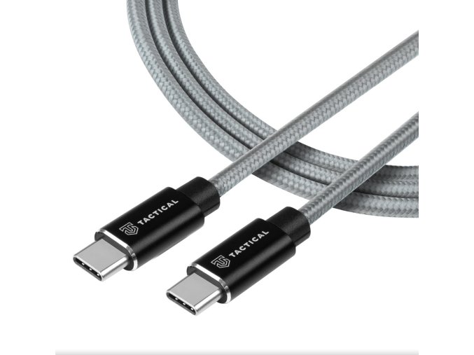Tactical Fast Rope Aramid Cable USB-C/USB-C 100W 20V/5A 0.3m Grey