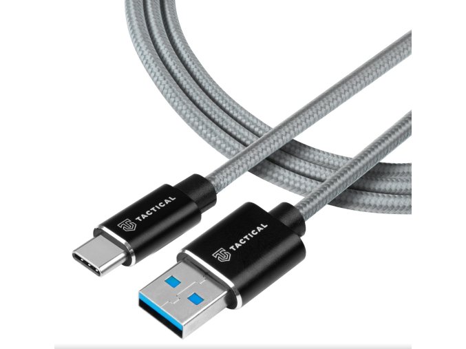 Tactical Fast Rope Aramid Cable USB-A/USB-C 0.3m Grey