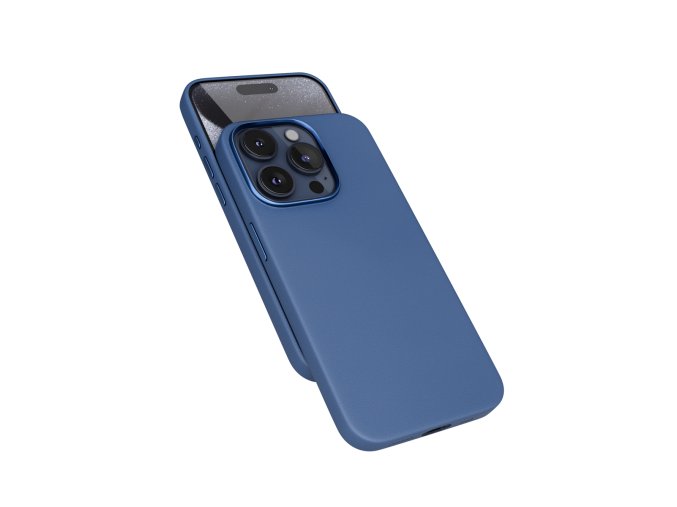 Epico Mag+ kožený kryt iPhone 15 Pro - modrá