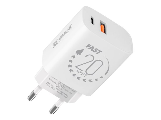OBAL:ME Cestovní Nabíječka USB-A + USB-C 20W White