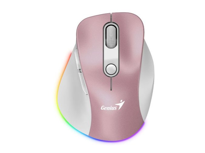 Genius Ergo 9000S Pro/Ergonomická/Optická/Pro praváky/2 400 DPI/USB+BT/Růžová