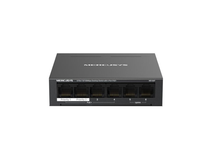 Mercusys MS106P 6xFE desktop switch 4xPoE+