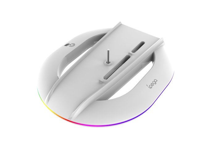 iPega P5S035SA Vertikální Stojan (2xUSB-A) s RGB pro PS5 Slim/PS5 Pro White