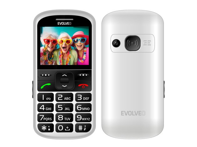 EVOLVEO EasyPhone XS, mobilní telefon pro seniory, bílý