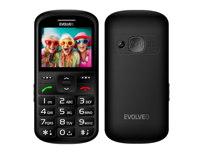 EVOLVEO EasyPhone XS, mobilní telefon pro seniory, černý
