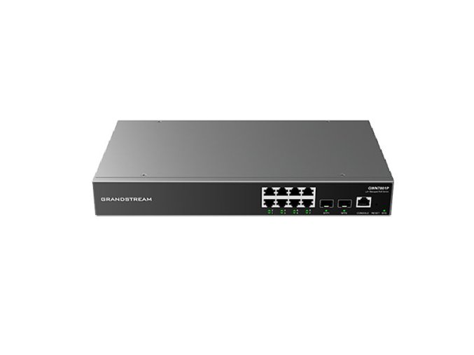 Grandstream GWN7801P Managed Network PoE Switch 8 1Gbps portů s PoE, 2 SFP porty