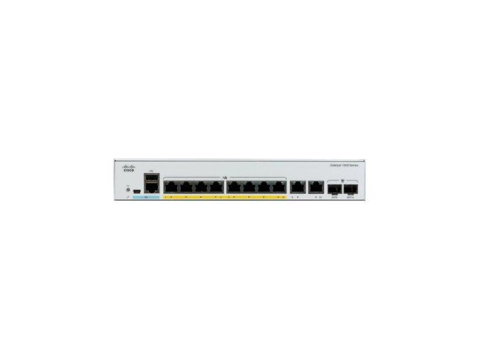 Catalyst C1000-8T-2G-L, 8x 10/100/1000 Ethernet ports, 2x 1G SFP and RJ-45 combo uplinks