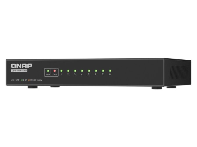 QNAP switch QSW-1108-8T-R2 (8x 2,5GbE port, pasivní chlazení, podpora 100M/ 1G/ 2,5G)