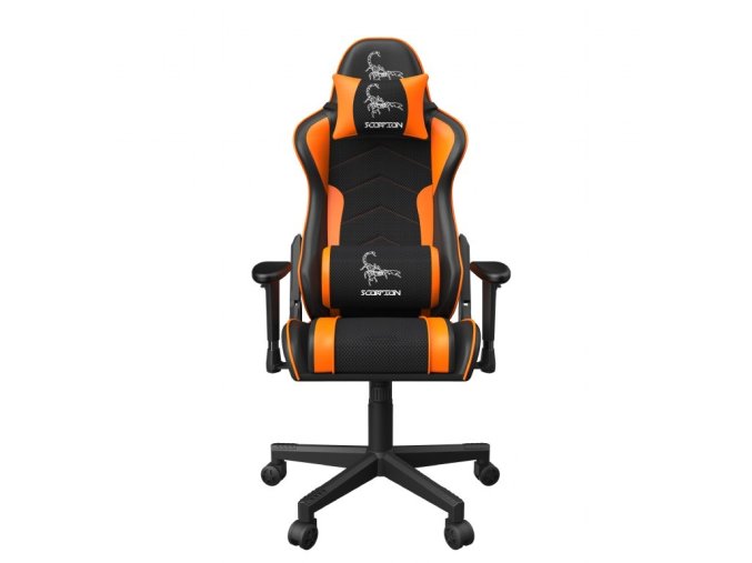Gembird herní židle Scorpion černá/oranžová