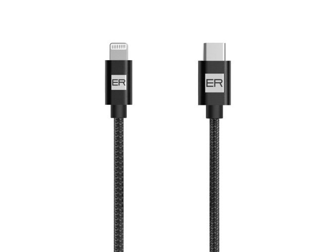 ER POWER kabel USB-C/Lightning 120cm černý