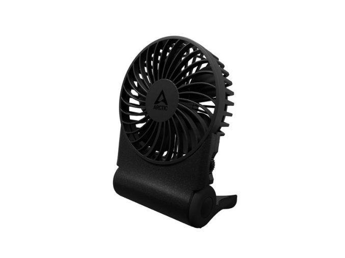 ARCTIC Summair 2Go (Black) - Rechargeable Pocket Fan with Stand (74 hours of battery life and variab