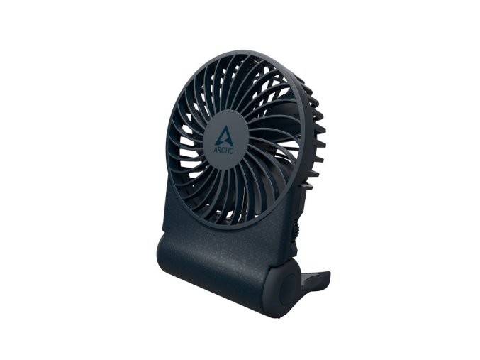 ARCTIC Summair 2Go (Dark Blue) - Rechargeable Pocket Fan with Stand (74 hours of battery life and va