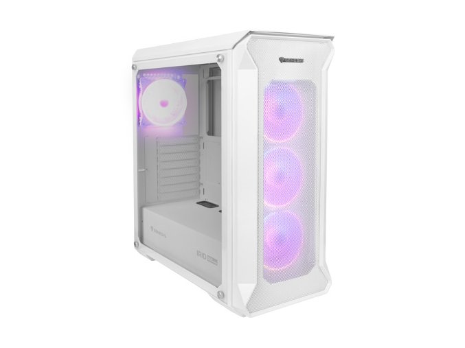 Počítačová skříň Genesis IRID 505 ARGB V2/Midi Tower/Transpar./Bílá