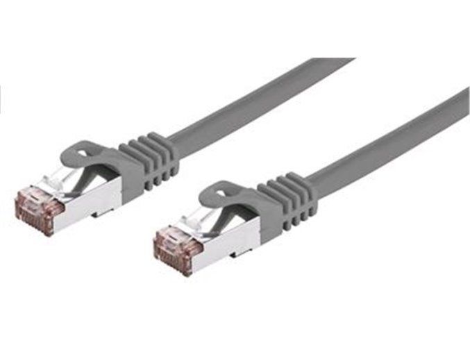 Kabel C-TECH patchcord Cat6, FTP, šedý, 15m