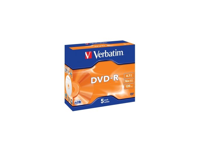 VERBATIM DVD-R(5-Pack)Jewel/MattSlvr/16x/4.7GB